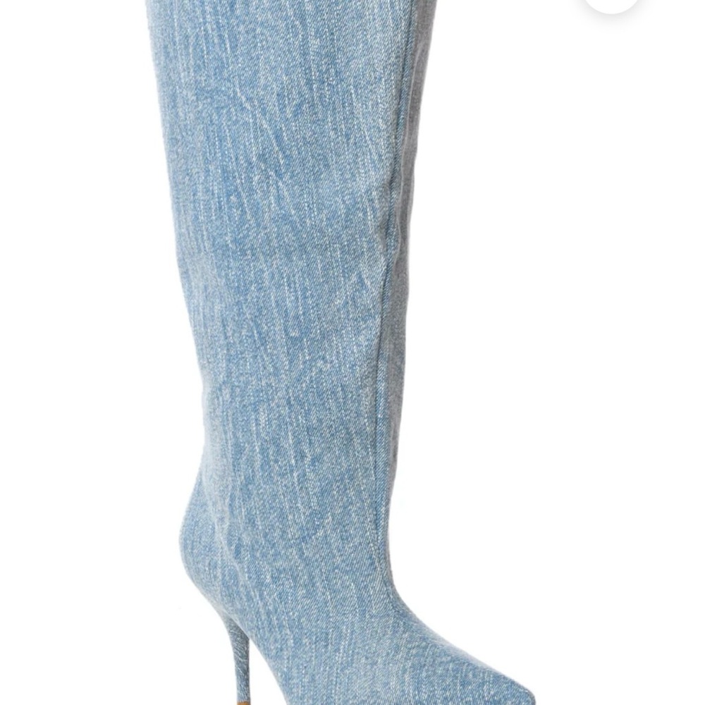 AZALEA WANG Amby Bucket Boot In Denim